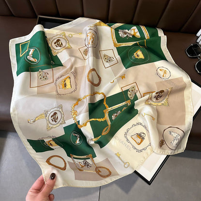 Vintage Silk Scarf - French Style 70cm Square Scarf