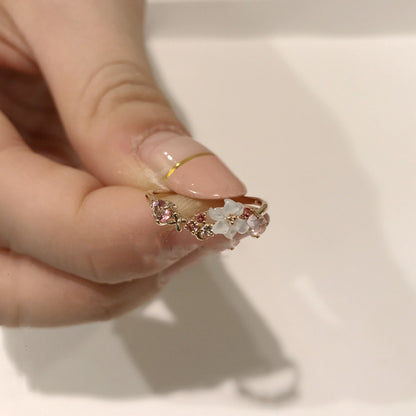 Japanese Luxury 925 Silver Rose Gold Shell Ring