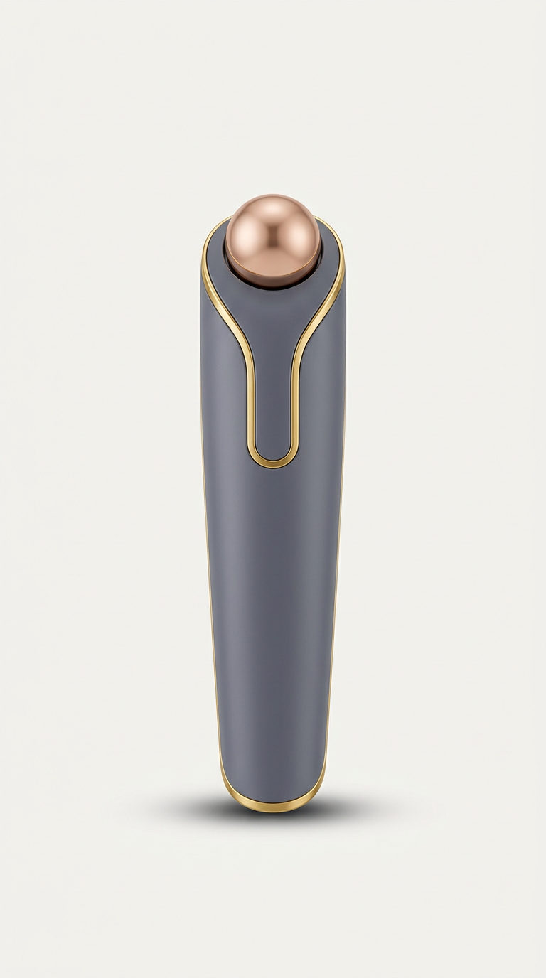 Electric facial roller with gold trim