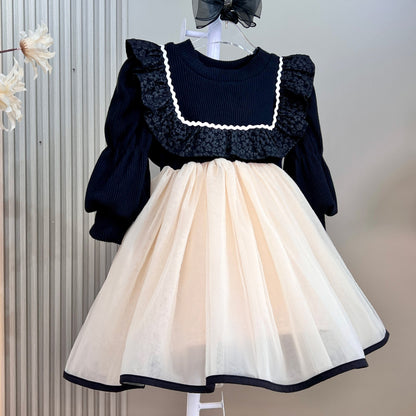 Floral Embroidered Lace Princess Dress for Girls
