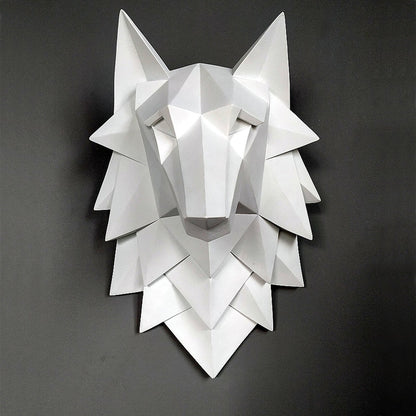 Geometric Wolf Head Wall Decor for Living Room
