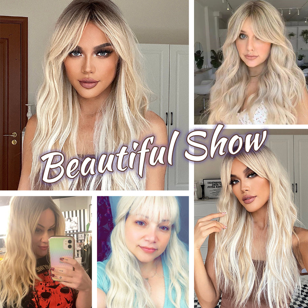 European American Style Curly Wig Set with Highlights