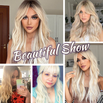 European American Style Curly Wig Set with Highlights