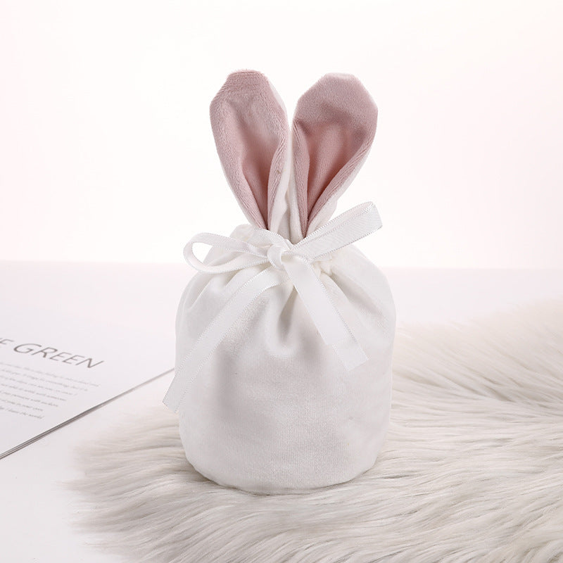 Velvet Bunny Ear Gift Bags for Easter Party Treats