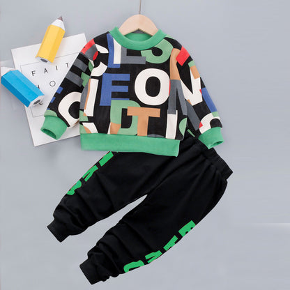 Spring Kids Cartoon Hoodie Set for Boys and Girls