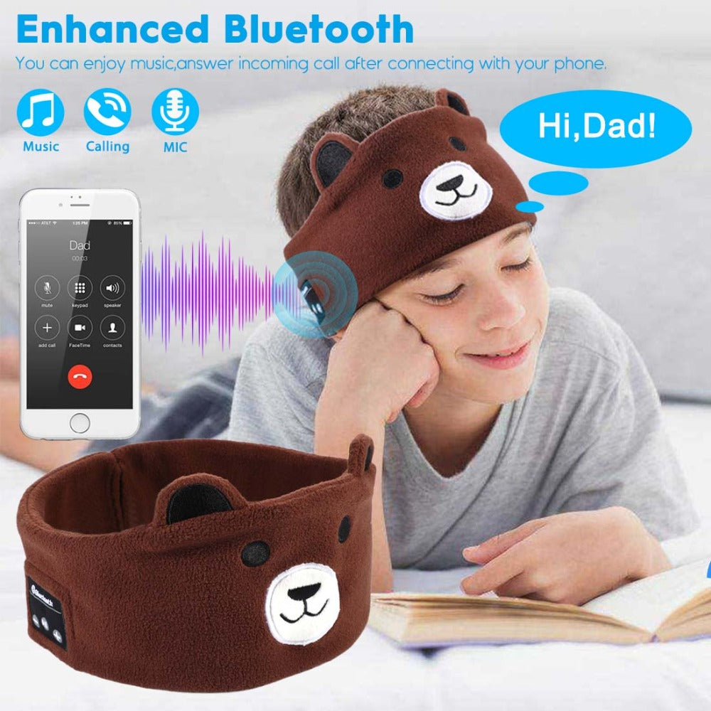 Bluetooth Headphones Animal Sleep Mask for Kids