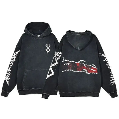 Customizable Retro Washed Cotton Oversized Hoodies