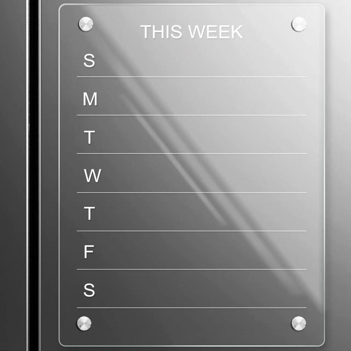 Acrylic Writable Dry Erase Weekly Meal Planner Board