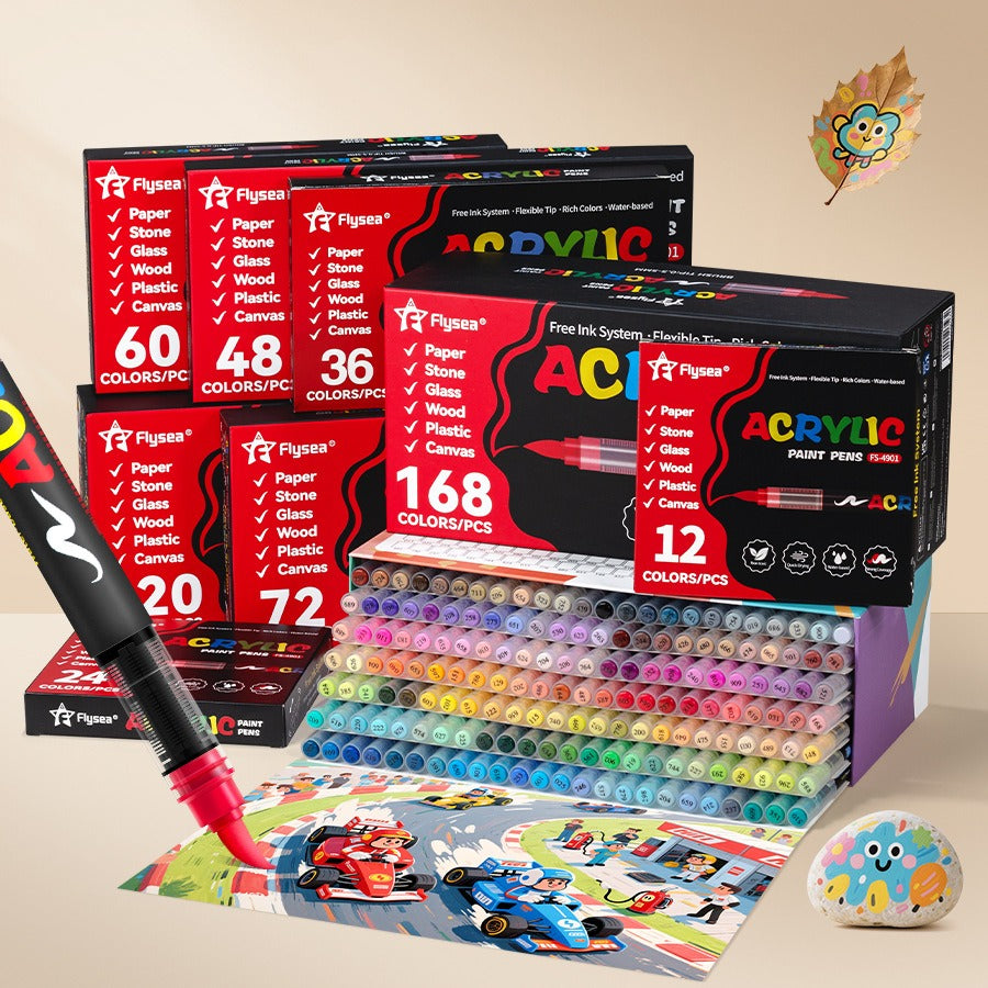 Direct-Ink Acrylic Marker Set, 120 Colors