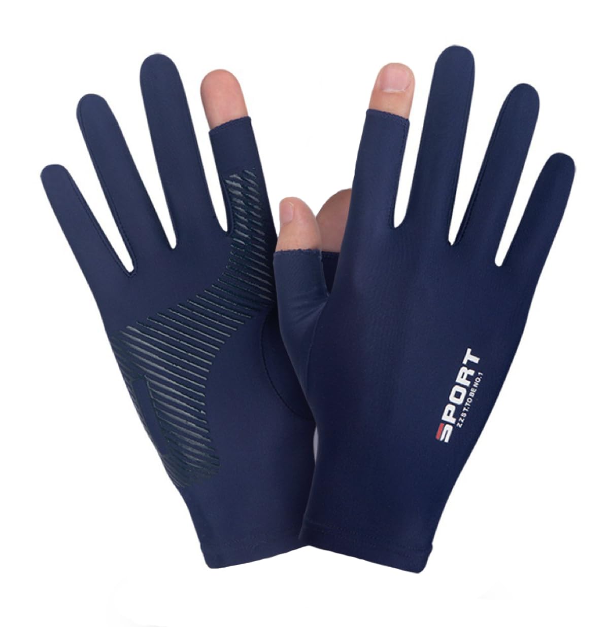 SUJAYU Fishing Gloves Men & Women UV Protaction Gloves Driving Gloves Sailing Gloves Kayak Gloves Paddling Gloves Rowing Gloves UV Gloves Sun Gloves Sun Protection Gloves (Blue Large)