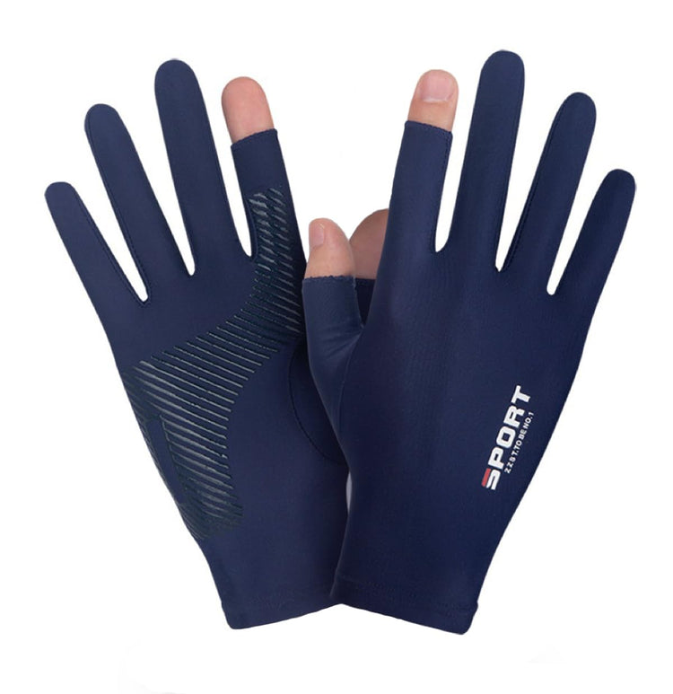 SUJAYU Fishing Gloves Men & Women UV Protaction Gloves Driving Gloves Sailing Gloves Kayak Gloves Paddling Gloves Rowing Gloves UV Gloves Sun Gloves Sun Protection Gloves (Blue Large)