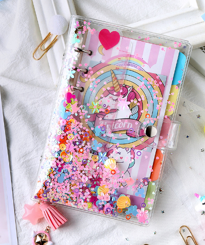 Square Grid Journal with Unicorn Design and Accessories