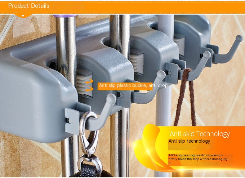 Wall-Mounted Multifunctional Mop and Broom Holder