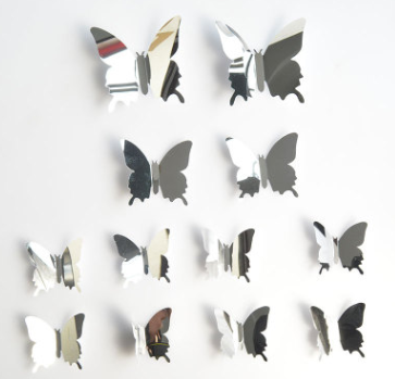 3D Mirror Butterfly Wall Stickers for Home Decor (12 pcs)