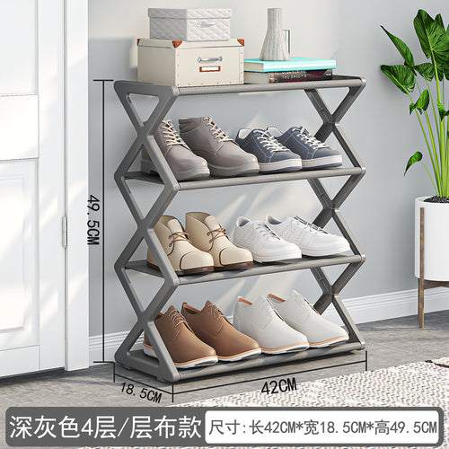 X-Type Multi-Functional Shoe Rack With Two Layers