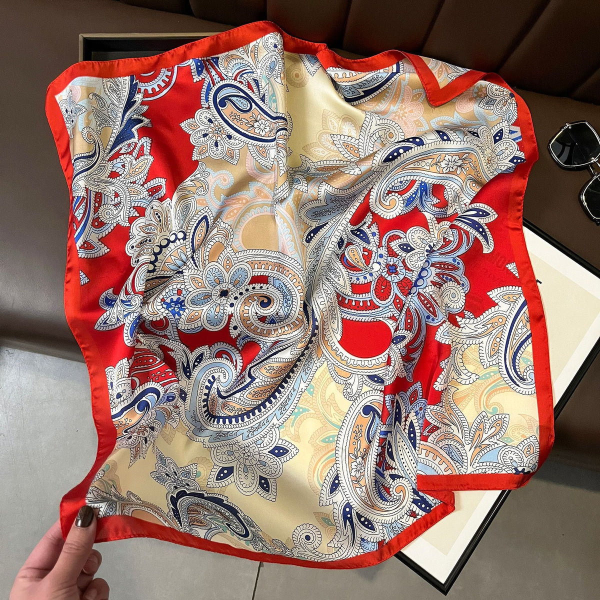 Vintage Silk Scarf - French Style 70cm Square Scarf