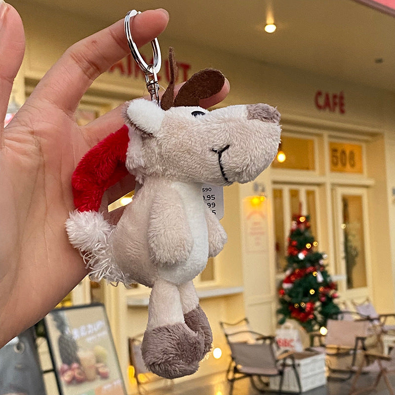 Cute Plush White Sheep Keychain Couple Pendant