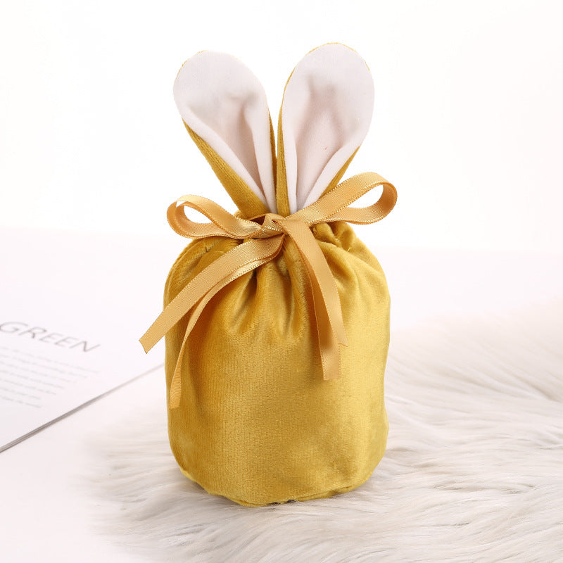 Velvet Bunny Ear Gift Bags for Easter Party Treats