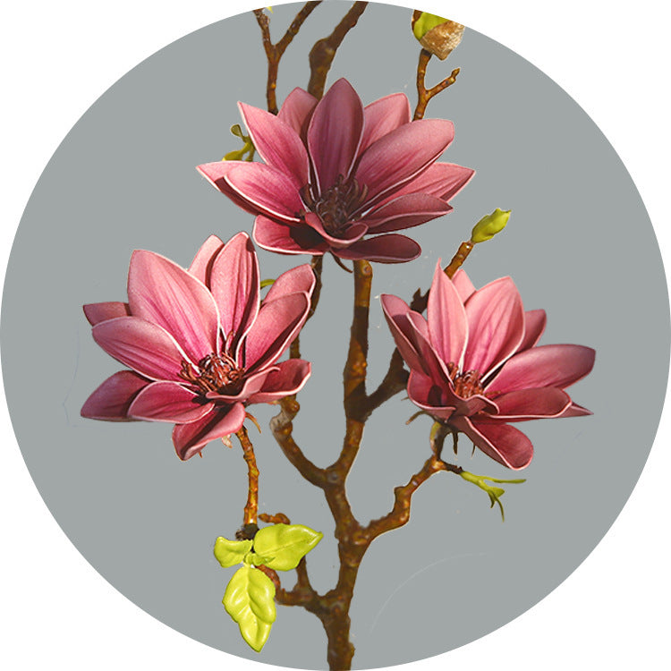 Elegant PU Magnolia Faux Flowers for Home Decor