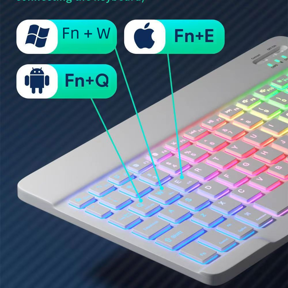 Wireless Bluetooth Backlit Keyboard & Mouse for iPad