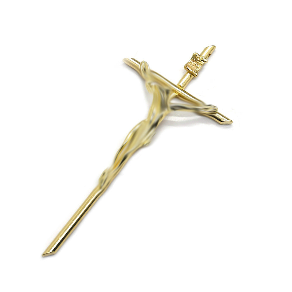 Gold Cross Hanging Decor for Office and Home (5.8*12cm)