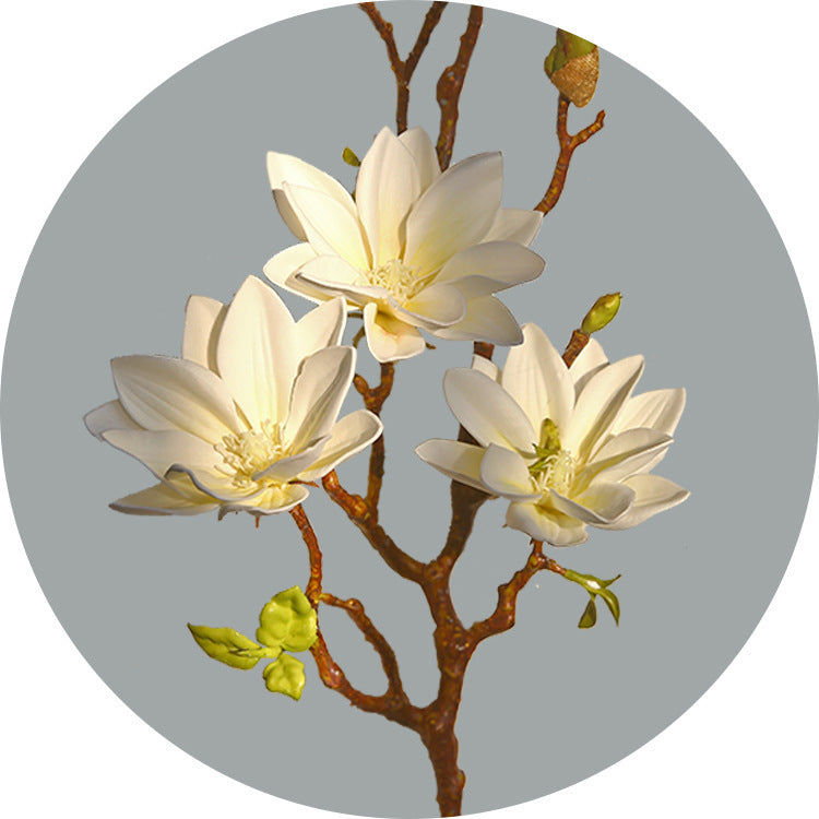 Elegant PU Magnolia Faux Flowers for Home Decor