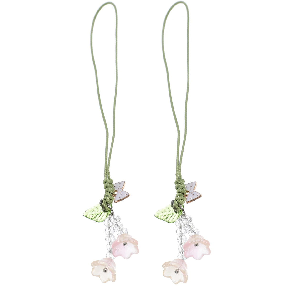 PartyKindom 2 PCS Phone Charm Kawaii Flower Phone Accessories Charm String Kawaii Phone Charm Hook Cute Phone Charms Aesthetic for Women Girl (Orange)