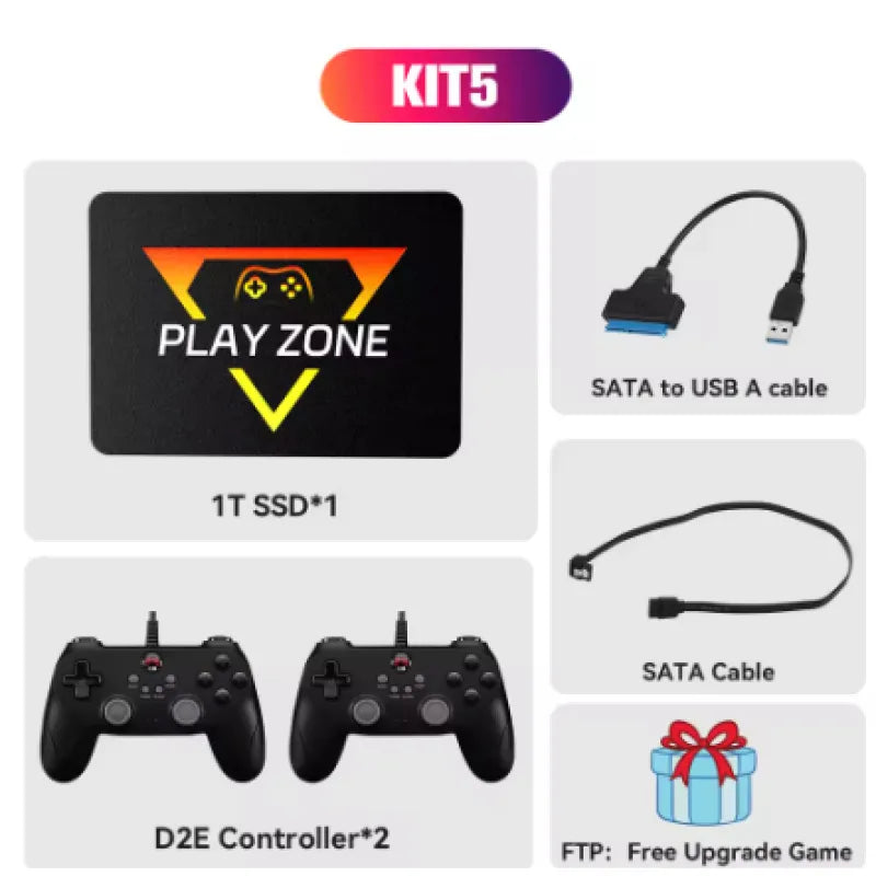 Retro Gaming SSD for Switch/PS5/Xbox/PS4/PS3/PS2/WIIU 80+Emulators Launchbox＆Retrobat＆Playnite 16191 Games Console for PC/Laptop