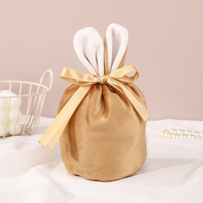 Velvet Bunny Ear Gift Bags for Easter Party Treats