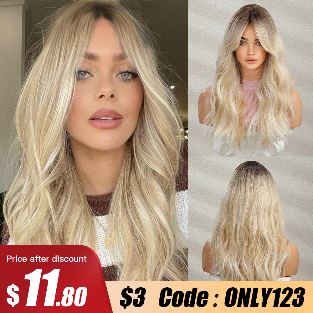 European American Style Curly Wig Set with Highlights