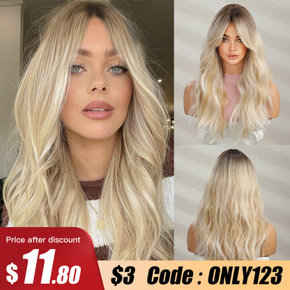 European American Style Curly Wig Set with Highlights