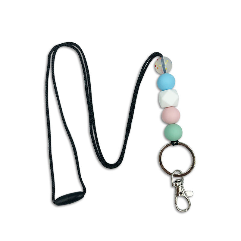 Amazon Badge Holder Keychain with Silicone Beads Lanyard