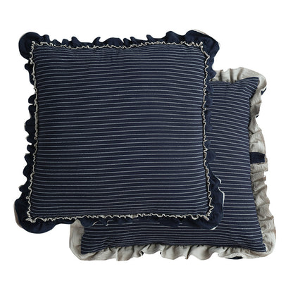 Cotton Sand-Washed Lotus Leaf Lace Sofa Pillow Cushion