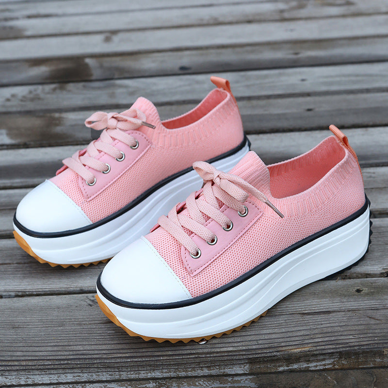 Stylish Women's Thick-Soled Breathable Sneakers