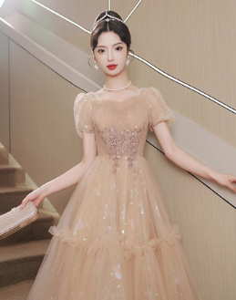 French Retro Sweet Fairy Dress with Heavy Embroidery
