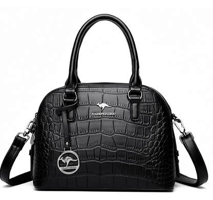 Crocodile Leather Backpack with Dual Straps
