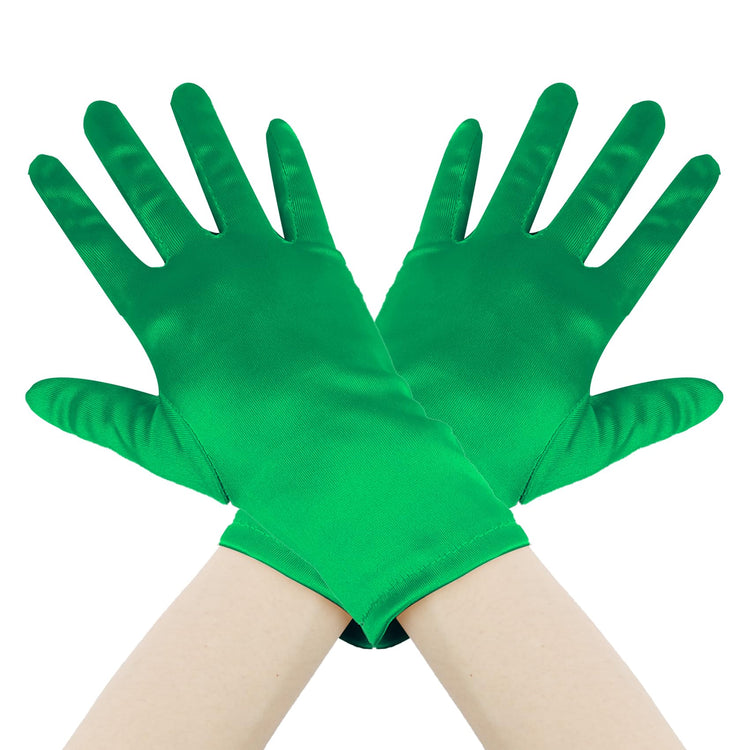 ItkFresh Opera Gloves Satin Gloves Green Gloves Women Costume Gloves for Women Green Gloves Womens Gloves Green Gloves Costume Green Satin Gloves 1920s Gloves