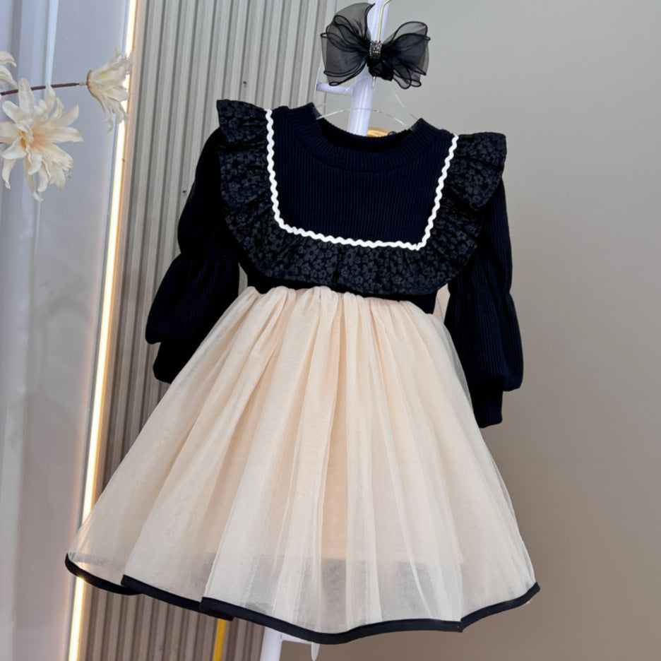 Floral Embroidered Lace Princess Dress for Girls