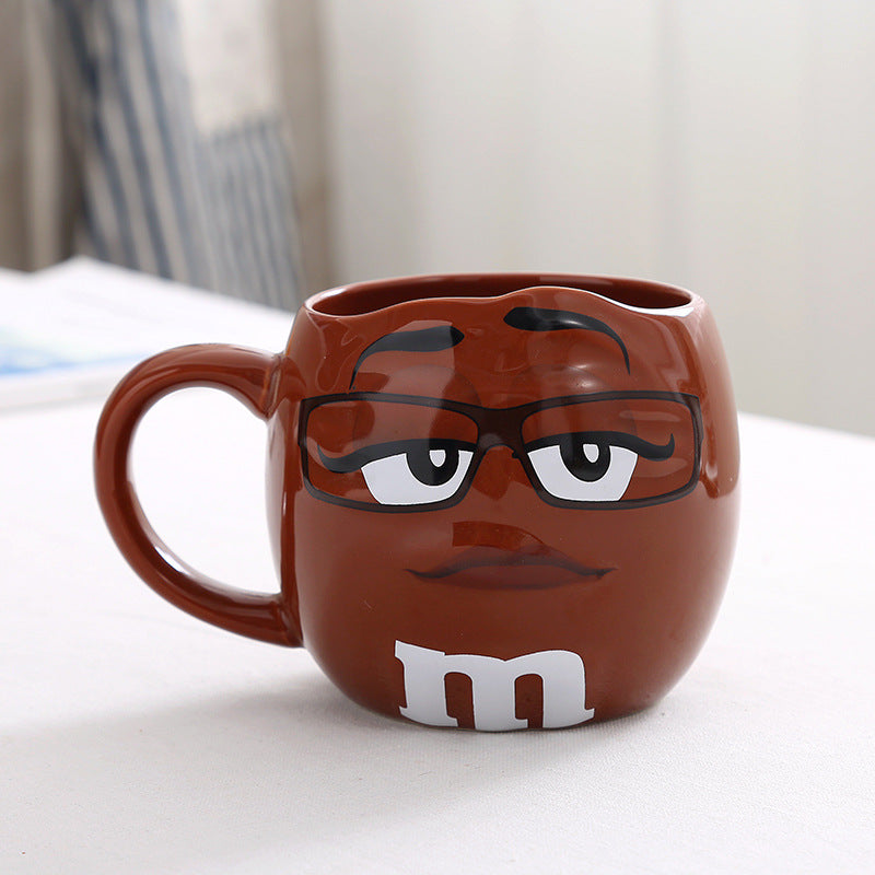 Creative M Bean Cartoon Ceramic Mug