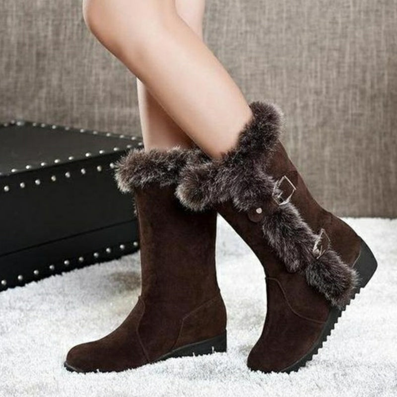 Fleece Lined Winter Snow Boots for Women, Fashionable
