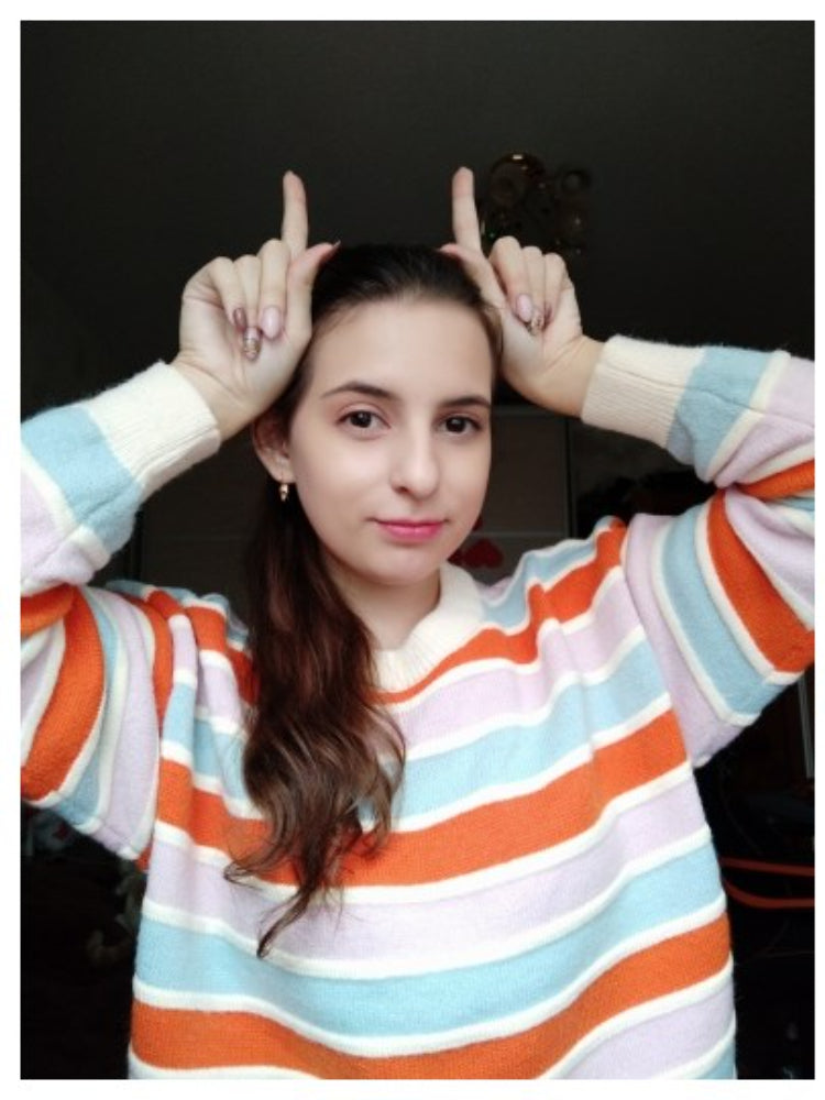 Korean Knit Striped Loose Women's Splice Sweater