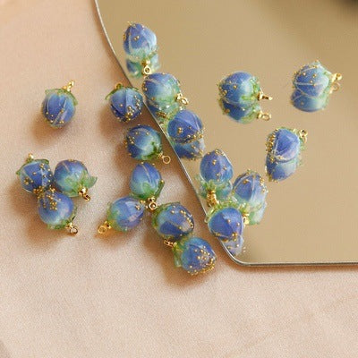UV Resin Pink Floral Buds for DIY Jewelry Accessories