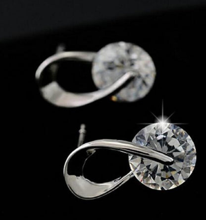 Korean Fashion Jewelry Wholesale Spiral Crystal Earrings