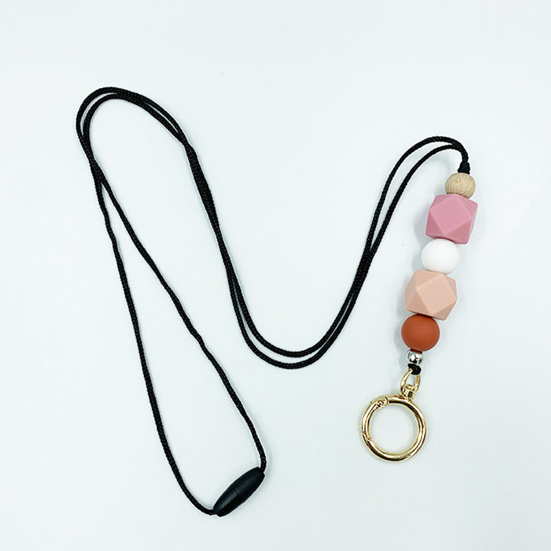 Amazon Badge Holder Keychain with Silicone Beads Lanyard