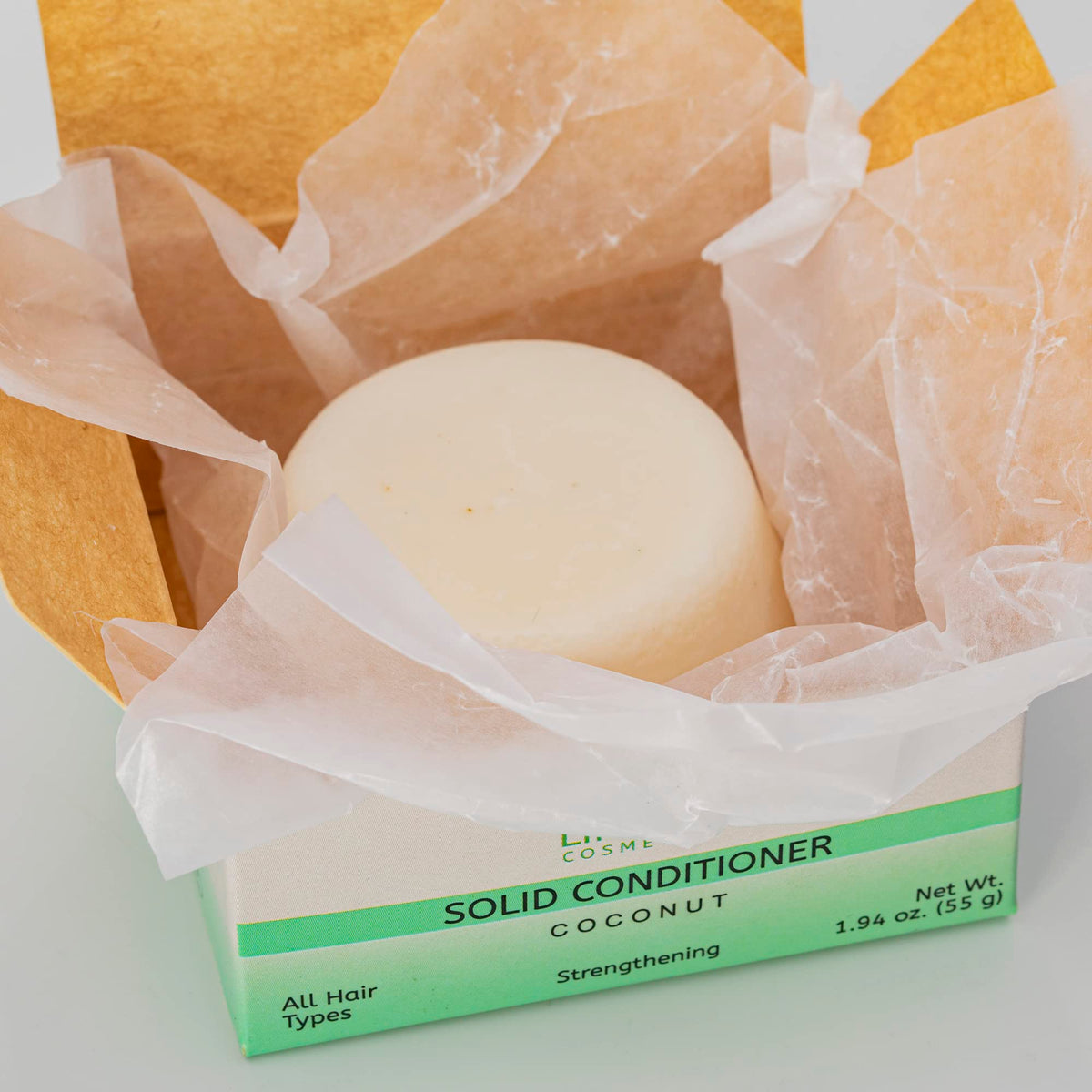 Limoux Cosmetics Solid Conditioner Bar for damaged / color treated hair - Moisturizing brightening and strengthening -1.94 oz- Paraben Free Cruelty free Vegan Eco Friendly Zero waste 50 uses