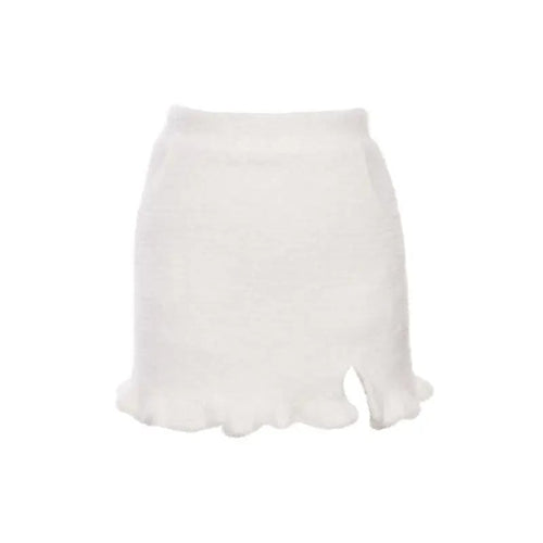 White Bow Top and Half Skirt Set for Women