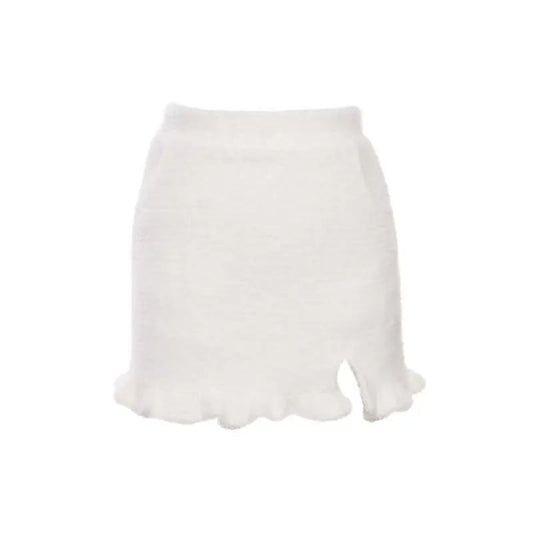 White Bow Top and Half Skirt Set for Women