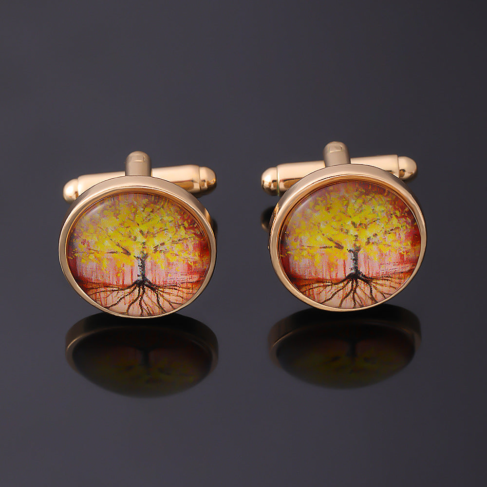Men's Vintage Tree of Life Gemstone Cufflinks (Wholesale)