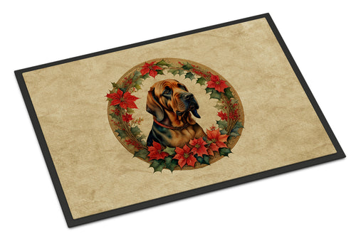 Bloodhound Christmas Flowers Doormat