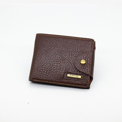 Men's Vintage Style Horizontal Leather Wallet with Clip